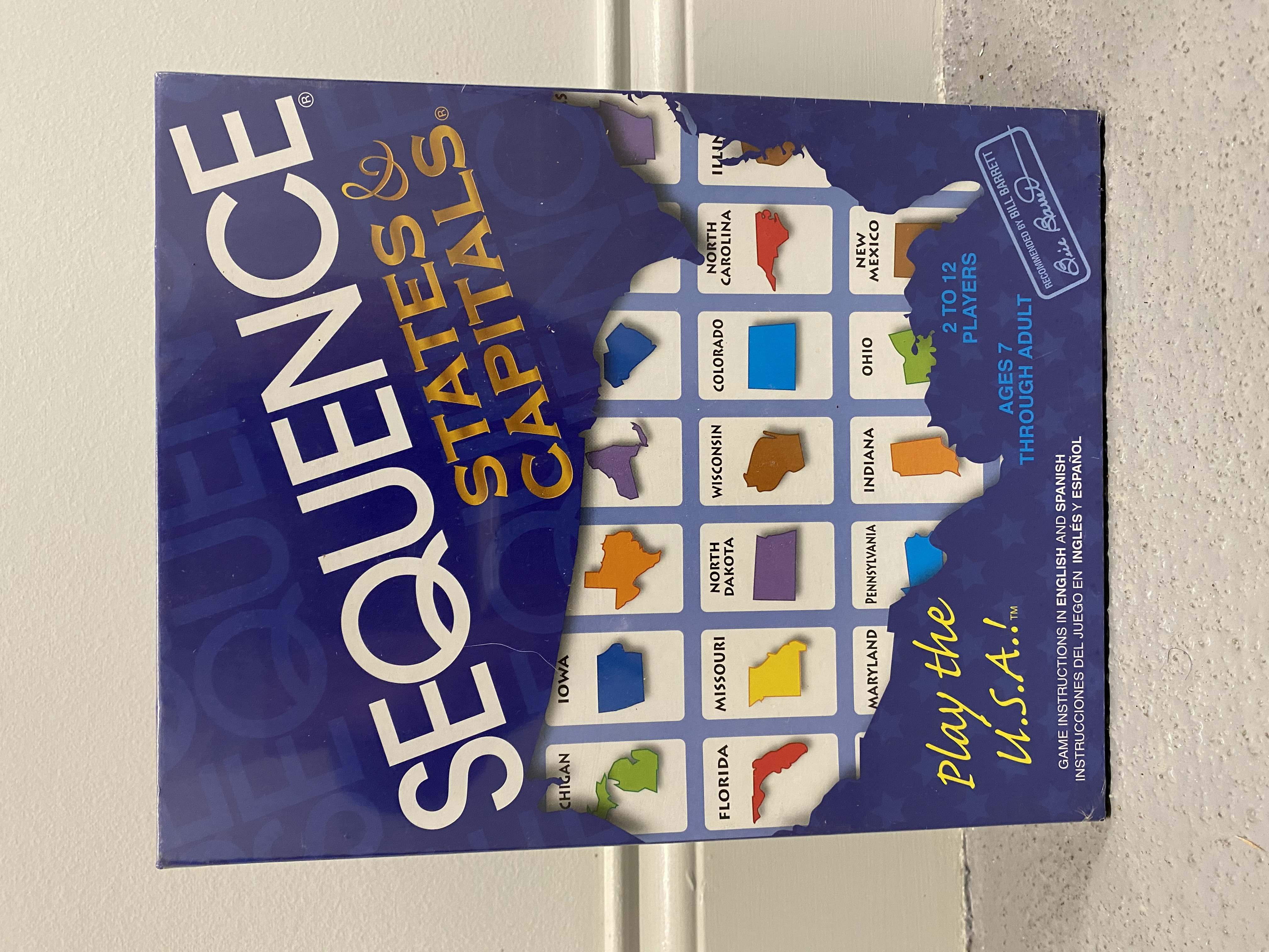 JAX SEQUENCE States and Capitals Board Game